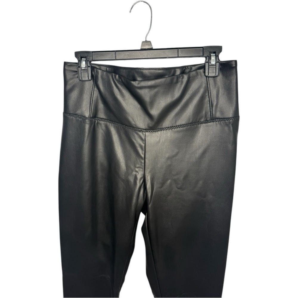 Rachel Zoe Edgy Faux Leather Stretch City Leggings Tummy Control Size 4 Black - Picture 4 of 7
